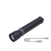 Energía solar 3.7V recargable Zoom Led linterna antorcha